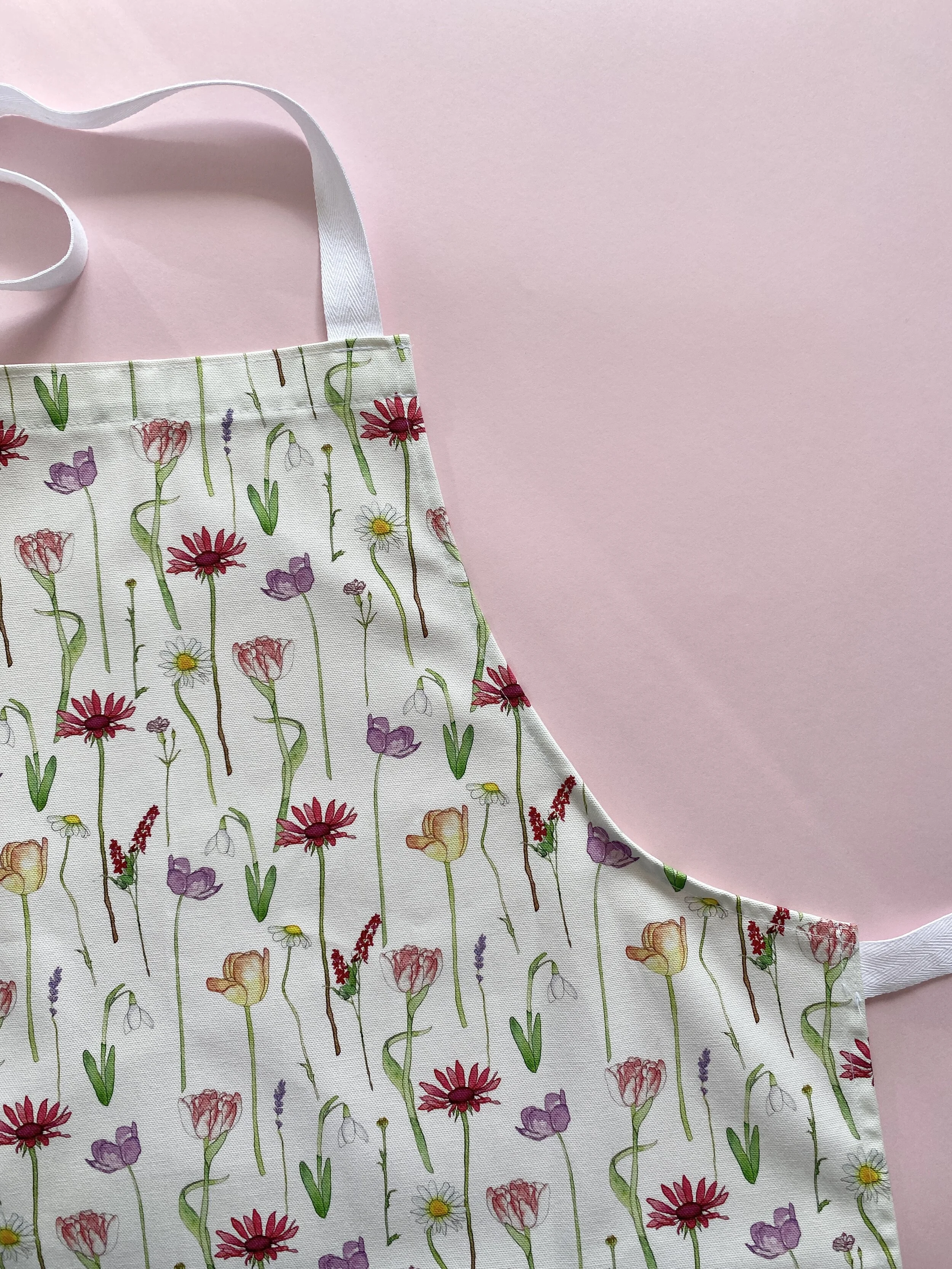 Adult Apron with Bright Florals