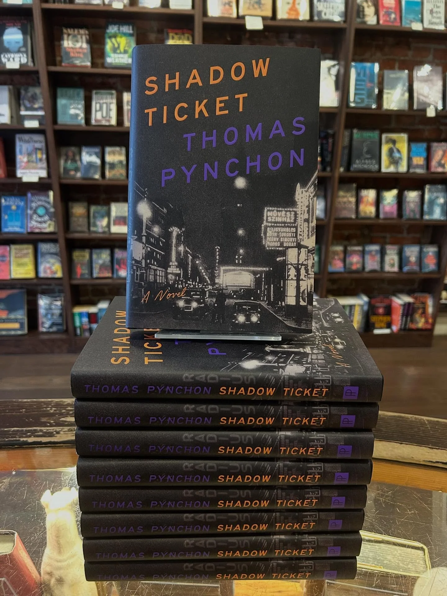 a day late but not a Pynchon short 😎 new books in from yesterday. today is blustery and wet, which we always classify as perfect bookstore browsing weather! come by to take a look, here til 9 &mdash;