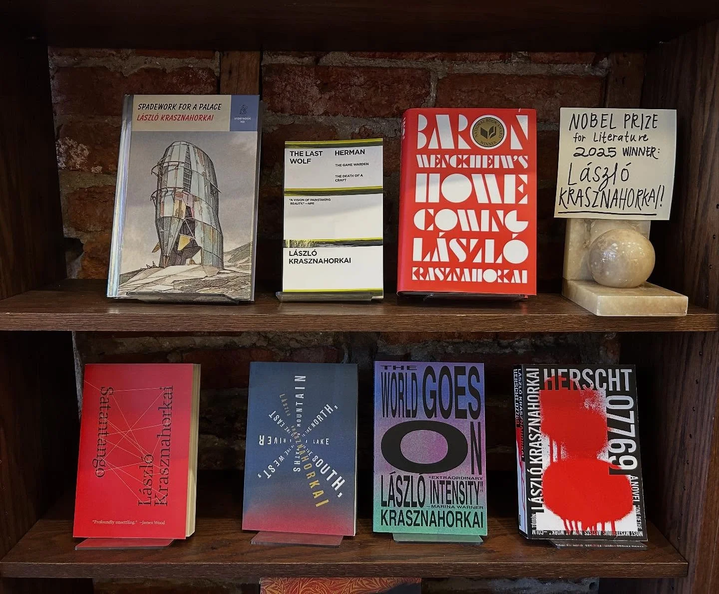 Hungary ( ;-) ) for some postmodern apocalyptic central European literature in translation? us too &mdash; which is why we&rsquo;re very pleased to see this years Nobel Prize for Literature go to the icon L&aacute;szl&oacute; Krasznahorkai! shout out