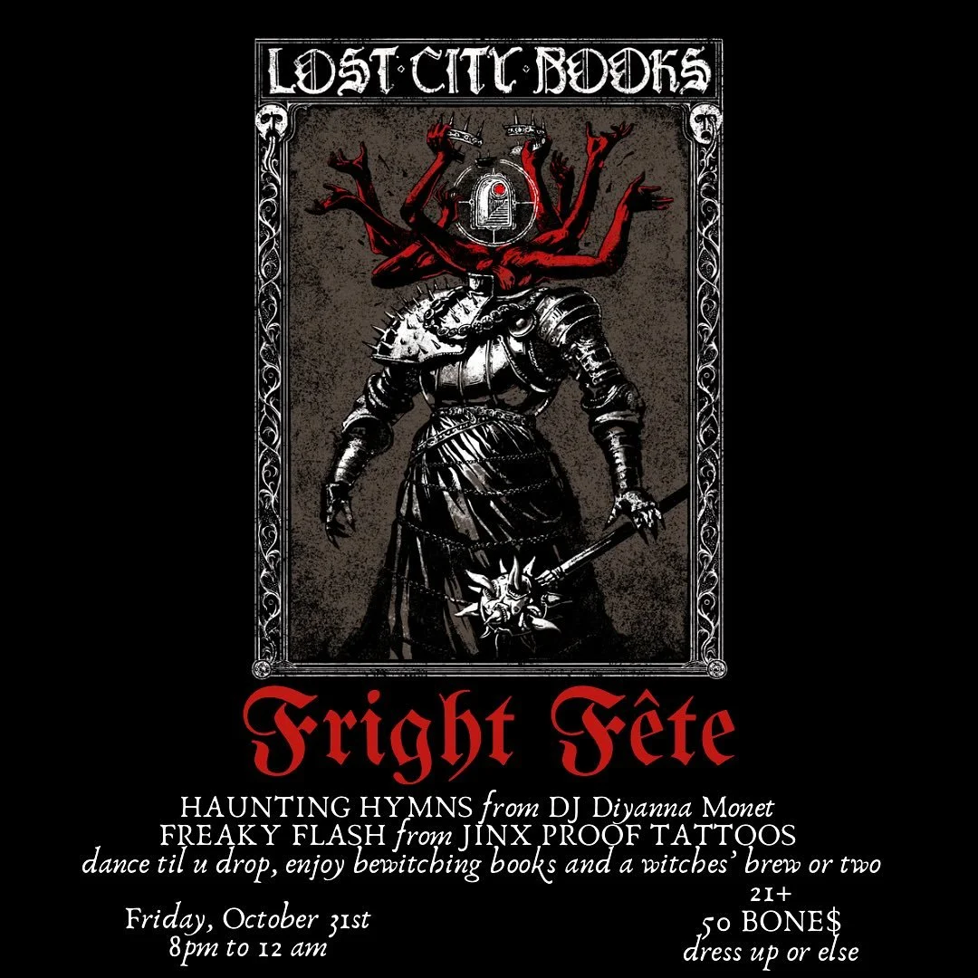 our Fright F&ecirc;te is drawing near 🕯️ with terrifying tunes from @diyannamonet all night long, freaky flash tattoos from @dcavalcante of @jinxprooftattoos, this All Hallows Eve is sure to be a ghastly good time ⏳ swipe for some specters of F&ecir