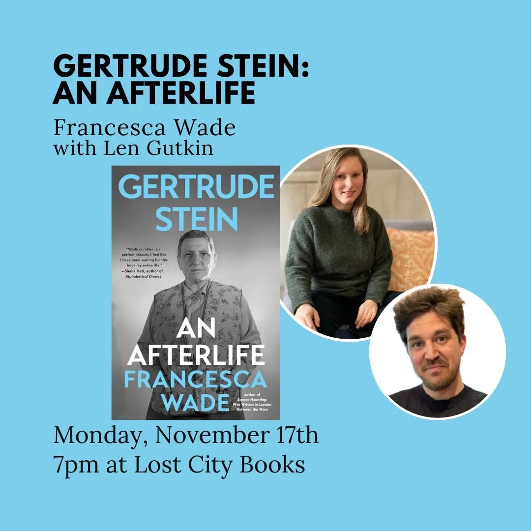 Join us on Monday, November 17th at 7pm for an event celebrating Francesca Wade's definitive biography of the legendary Gertrude Stein. The event will be moderated by Len Gutkin. You can RSVP by going to the link in our bio. 

About the book:

&quot;