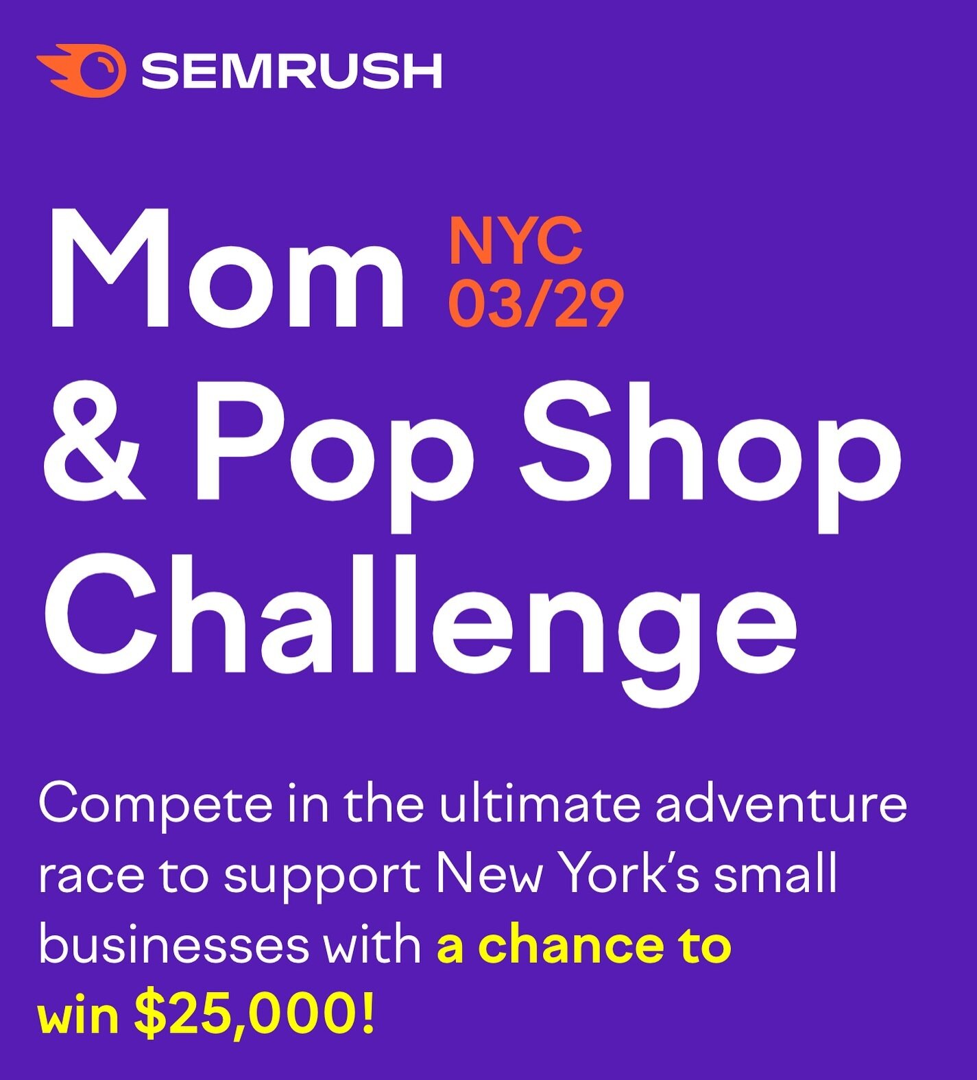 🏃🏽&zwj;♀️NYC: On March 29, 500 lucky contestants will race through Soho and Lower Manhattan, answer multiple choice questions based on online search volume popularity, and then cross the finish line as fast as possible for a chance to win cash priz