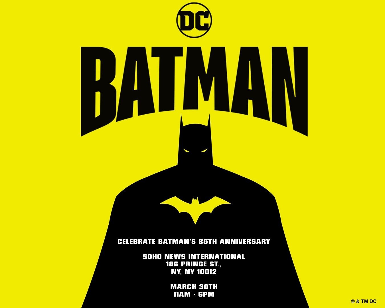 🦇 NYC: Don&rsquo;t miss the FREE @batman 85th Anniversary Pop-Up! Get details at our #linkinbio and subscribe to our free newsletter for more events like this!

On Saturday, March 30, SoHo News International will transform their newsstand to help fa