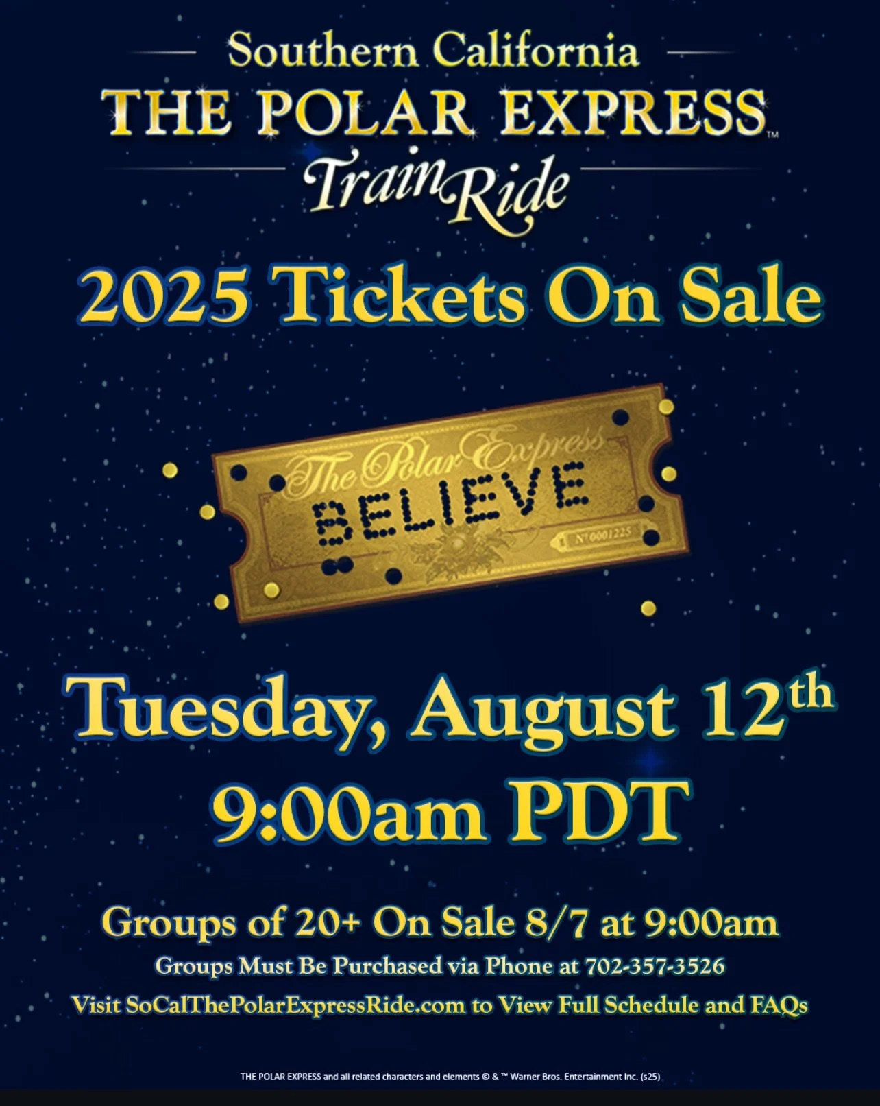 2025 SOUTHERN CALIFORNIA THE POLAR EXPRESS TRAIN RIDE, LA