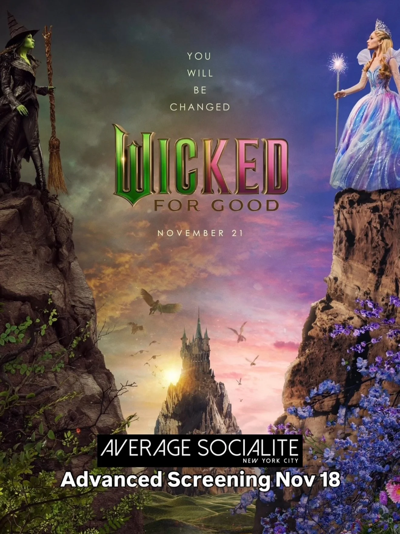 🩷💚 @averagesocialite is a proud Advanced Screening partner of @wickedmovie on November 18! Don&rsquo;t miss your chance to be changed for good! Free tickets will be available exclusively on the Average Socialite App. Download it now at our #linkinb