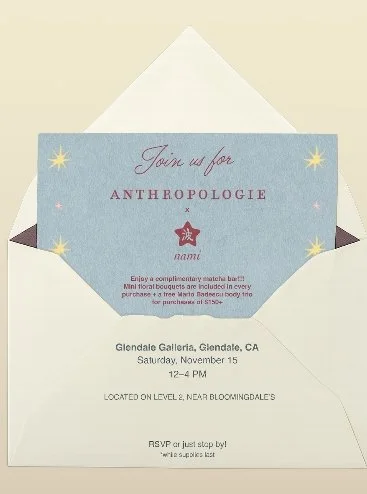 NAMI MATCHA X ANTHROPOLOGIE POP-UP, LA