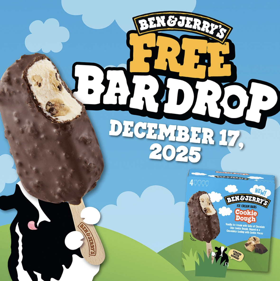 BEN &amp; JERRY'S FREE BAR DROP, NATIONWIDE