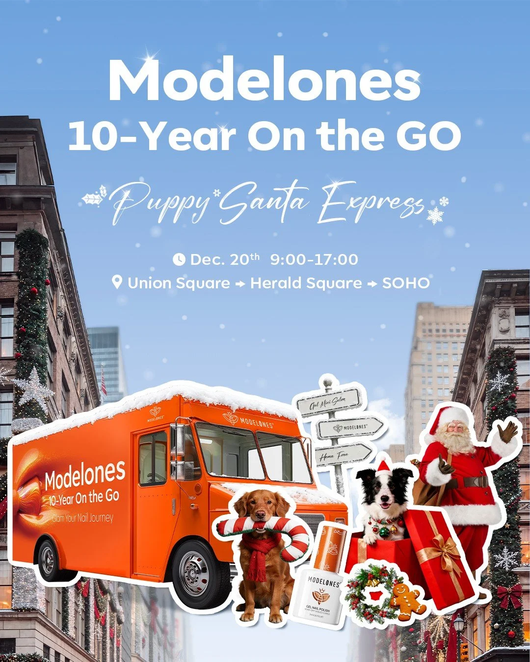 MODELONES 10-YEAR ON THE GO PUPPY SANTA EXPRESS, NYC