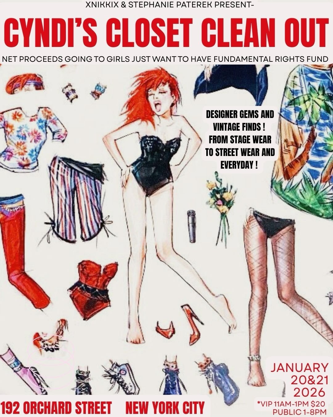 CYNDI LAUPER CLOSET CLEANOUT, NYC