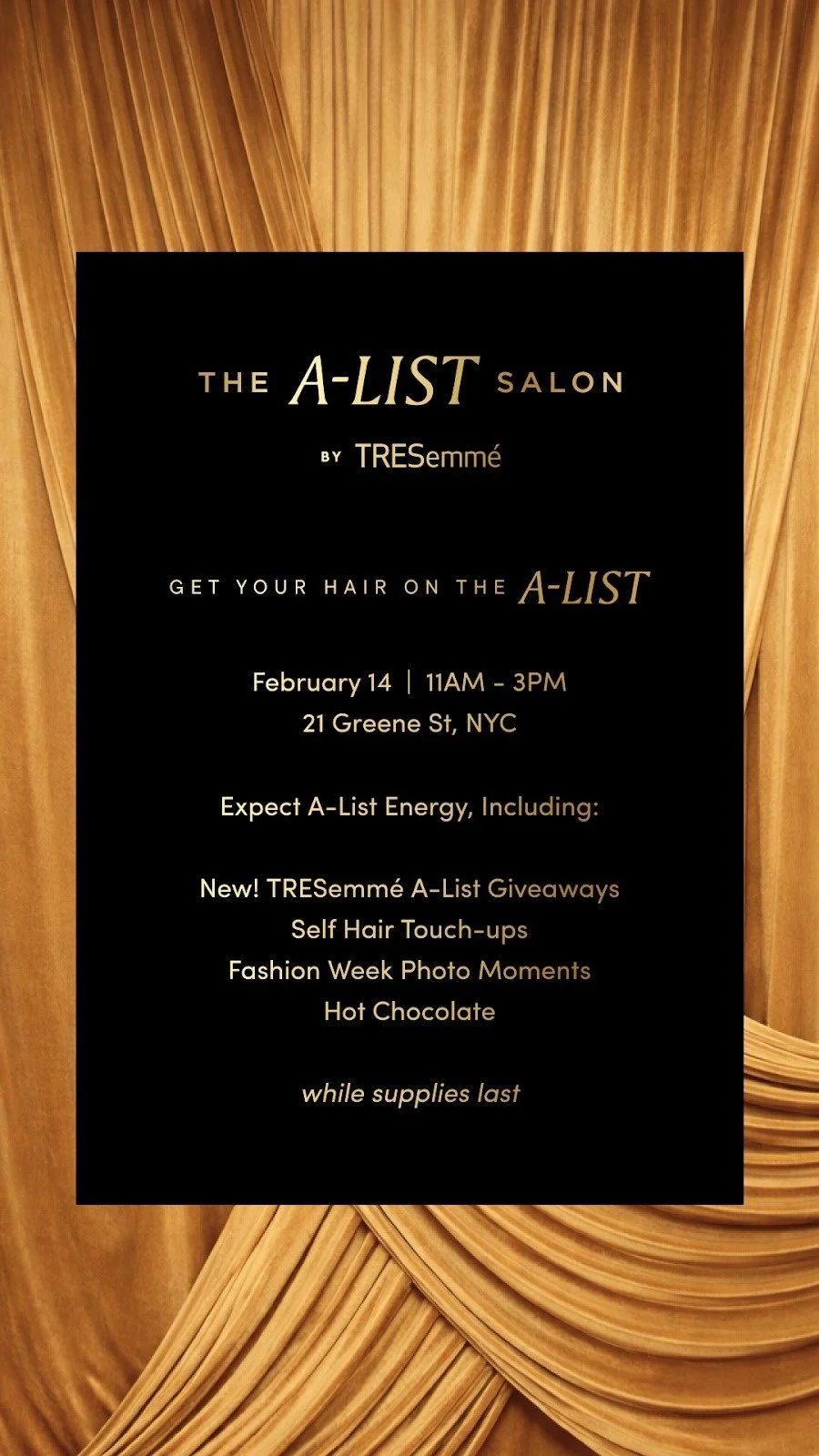 THE A-LIST SALON BY TRESEMMÉ, NYC