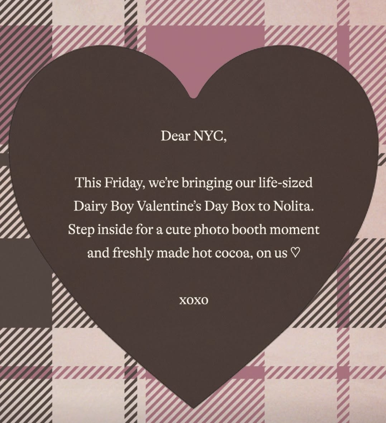 DAIRY BOY VALENTINE'S DAY BOX POP-UP, NYC