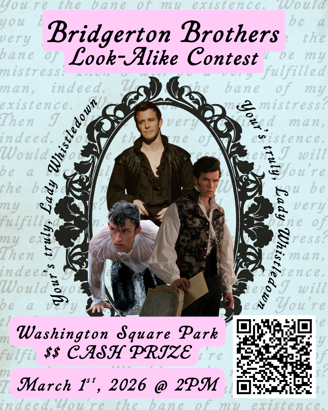 BRIDGERTON BROTHERS LOOK-ALIKE CONTEST, NYC