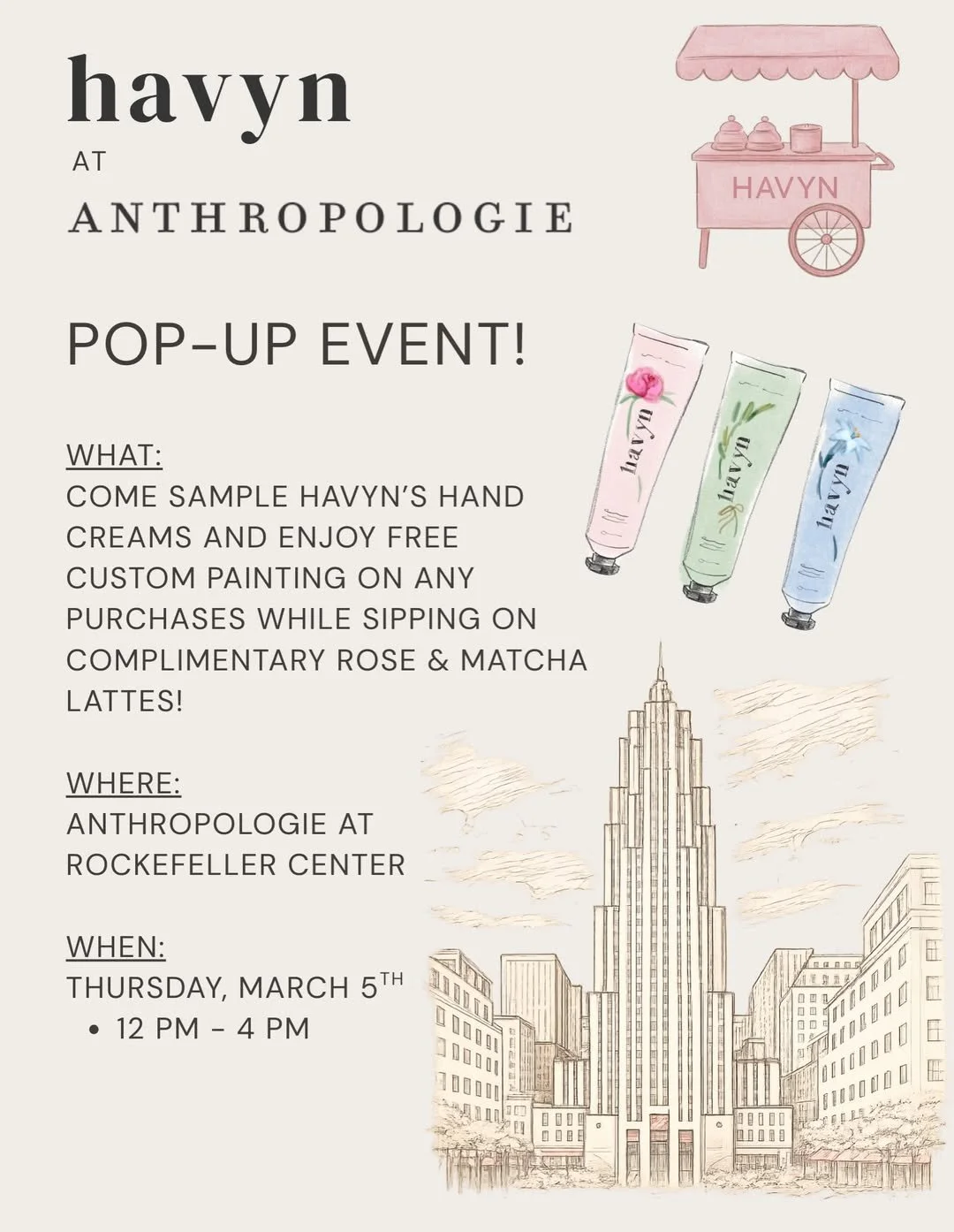 HAVYN AT ANTHROPOLOGIE POP-UP, NYC
