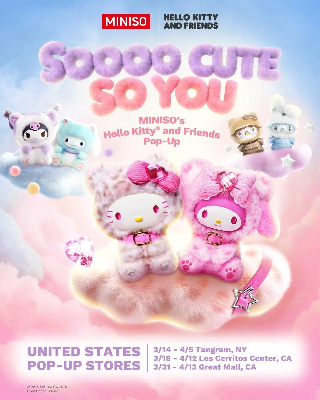 MINISO X SANRIO 'SOOOO CUTE SO YOU' POP-UP, LA