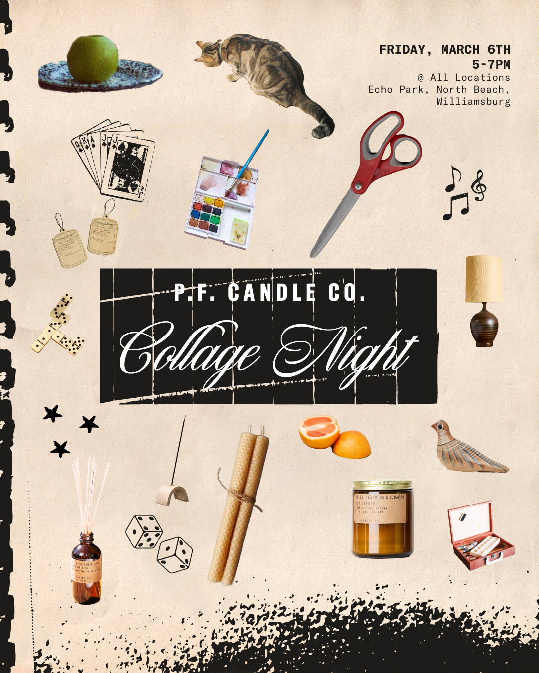 DIY “COLLAGE NIGHT" AT P.F. CANDLE CO. SHOP, LA