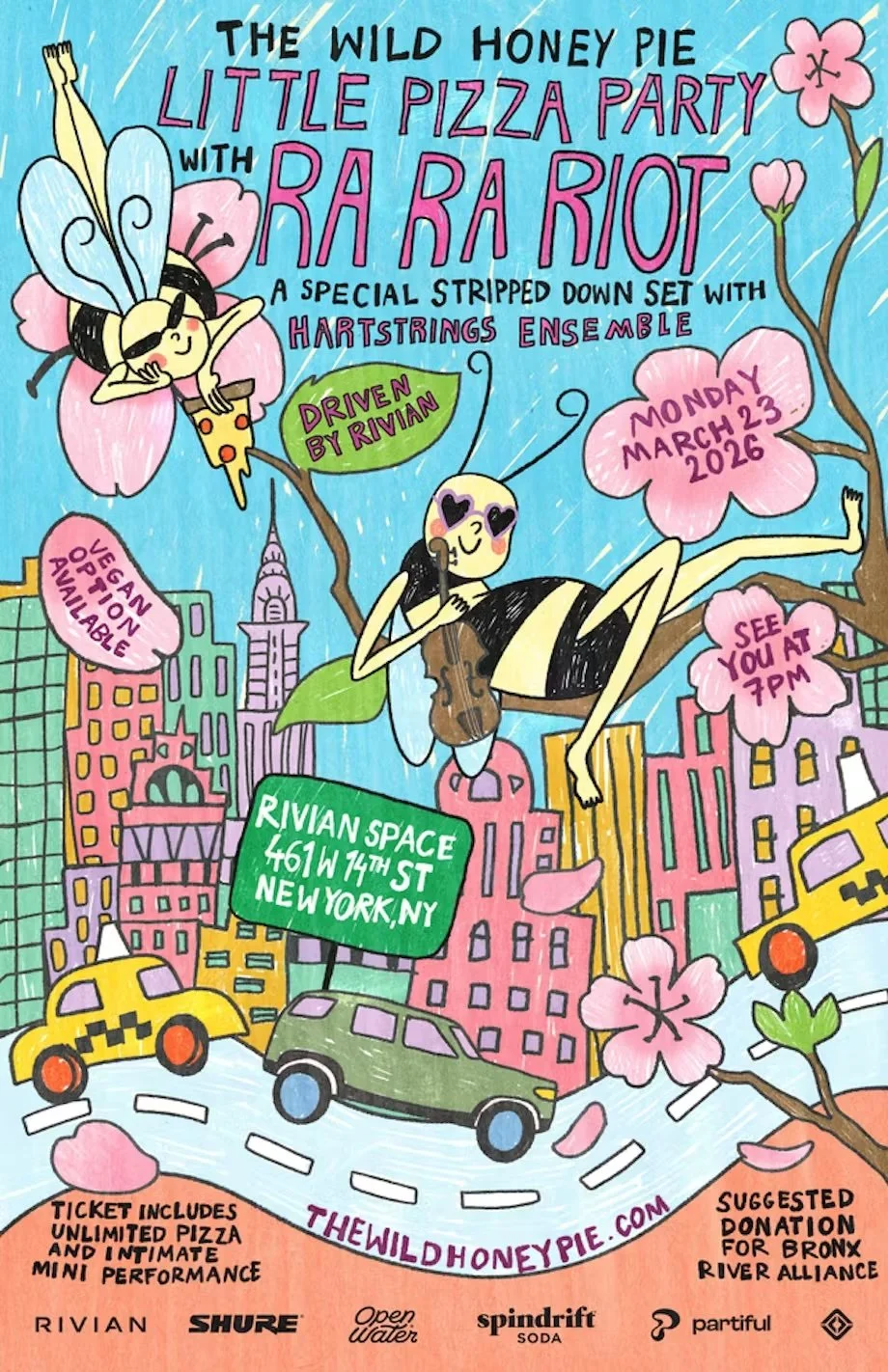 THE WILD HONEY PIE LITTLE PIZZA PARTY WITH RA RA RIOT, NYC