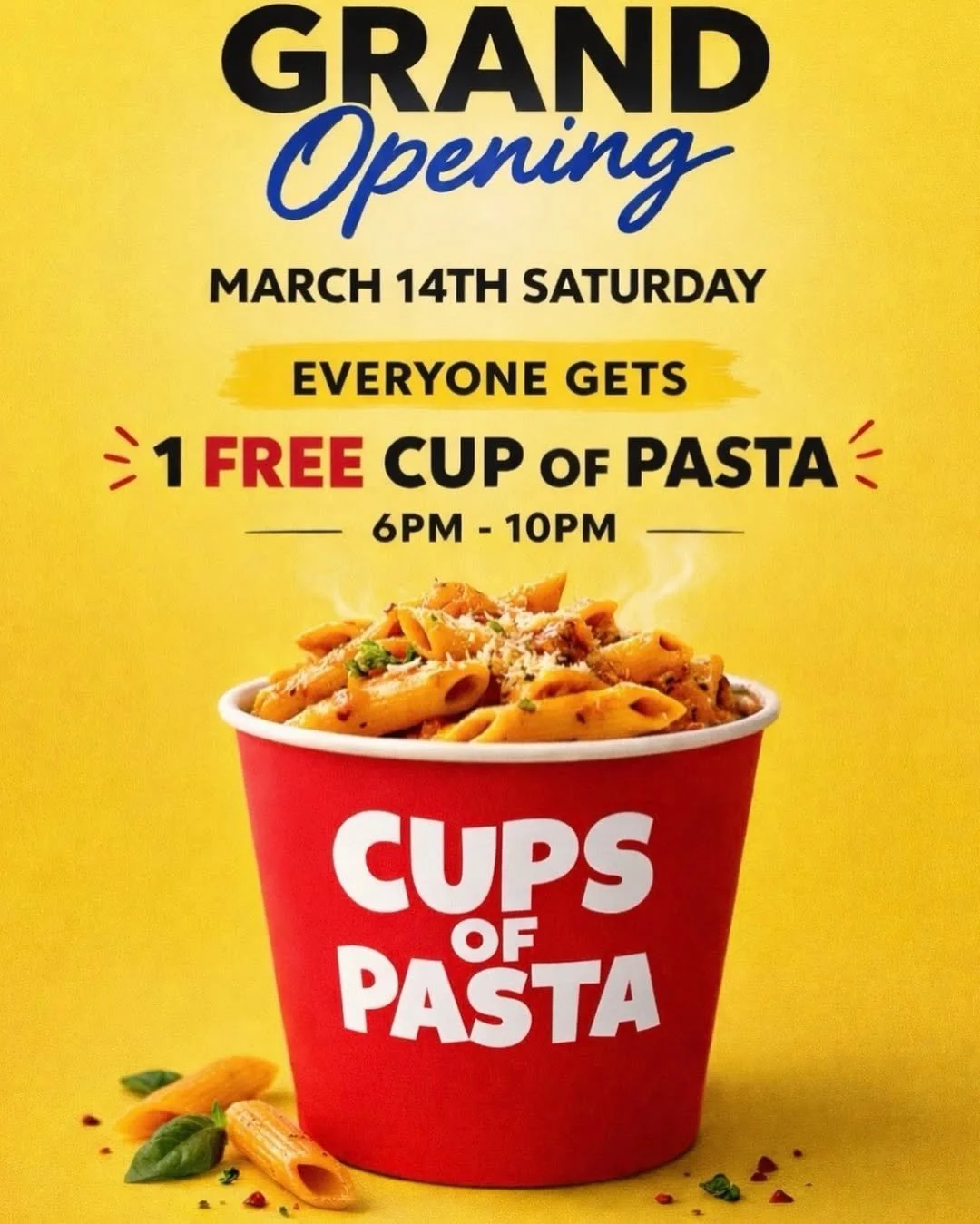 CUPS OF PASTA GRAND OPENING, NYC