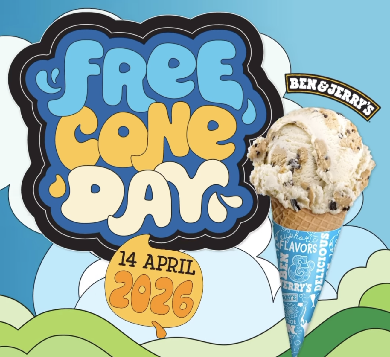 BEN &amp; JERRY'S FREE CONE DAY 2026, NATIONWIDE