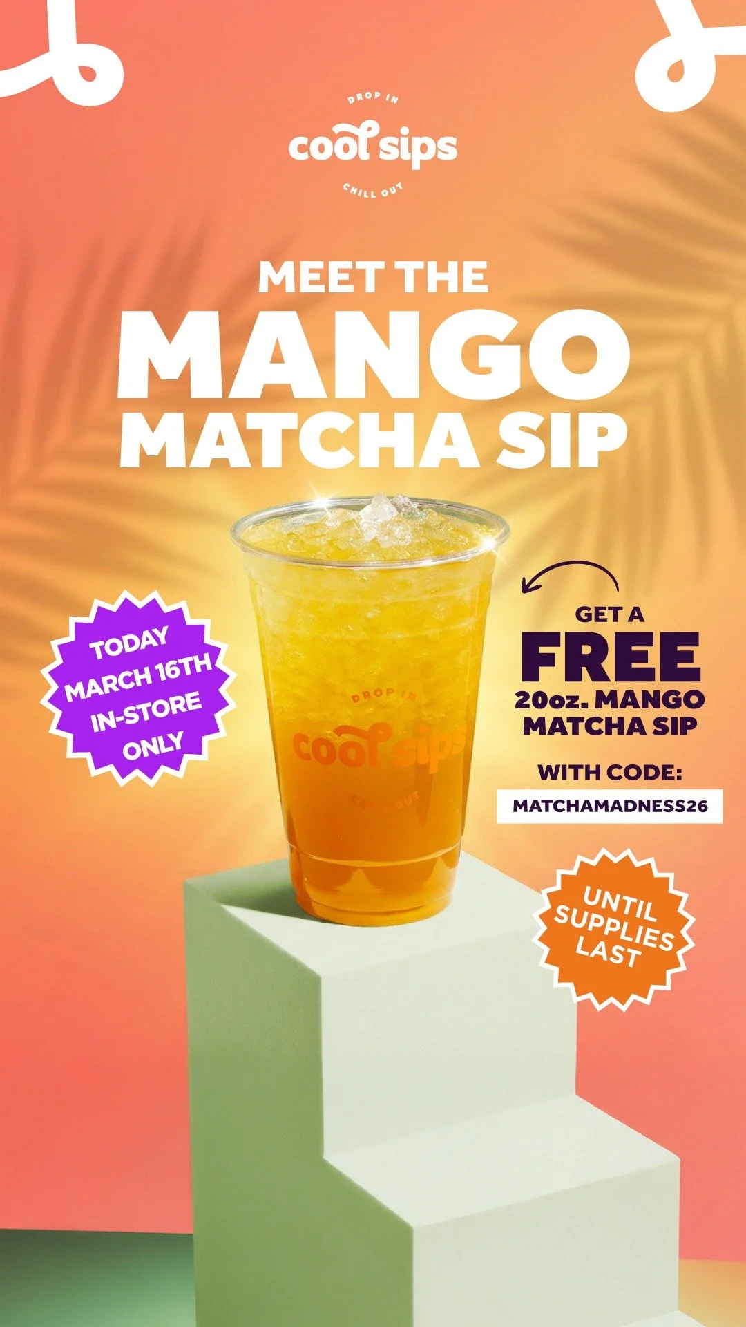 FREE MANGO MATCHA SIPS AT COOL SIPS, NYC
