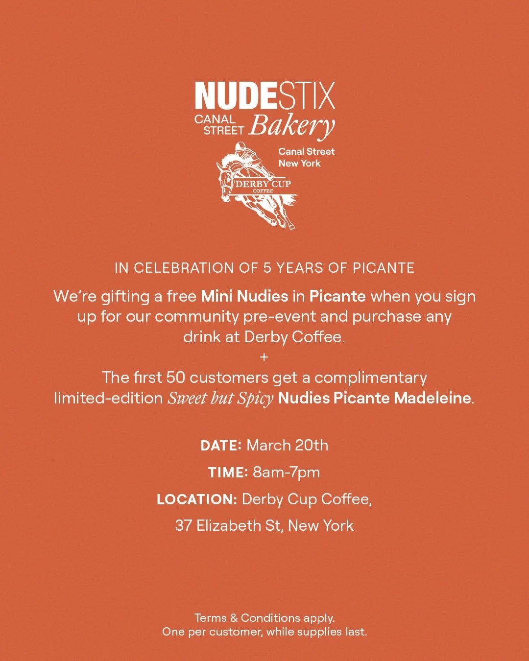 NUDESTIX BAKERY POP-UP AT DERBY CUP, NYC