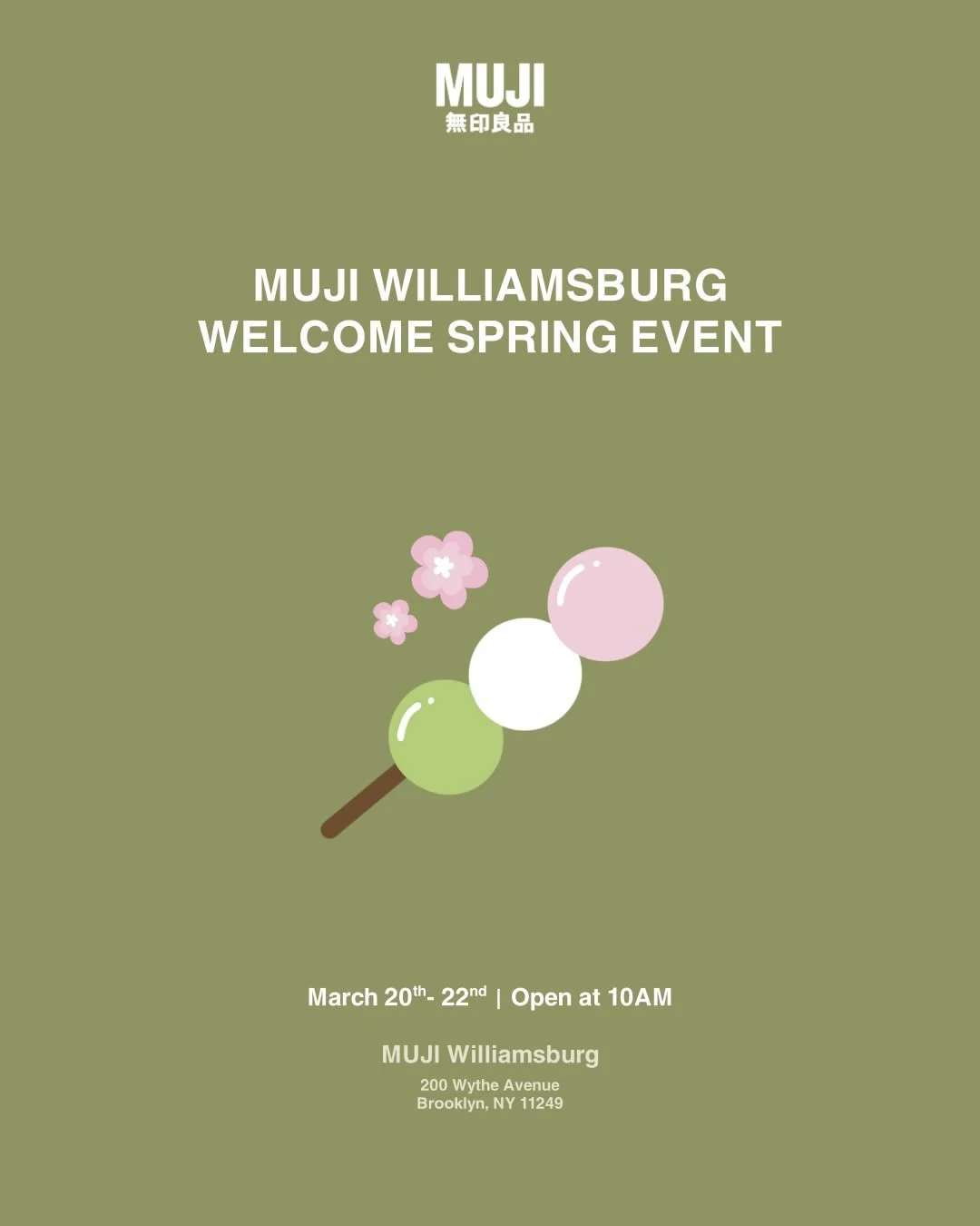 MUJI WILLIAMSBURG WELCOME SPRING EVENT, NYC