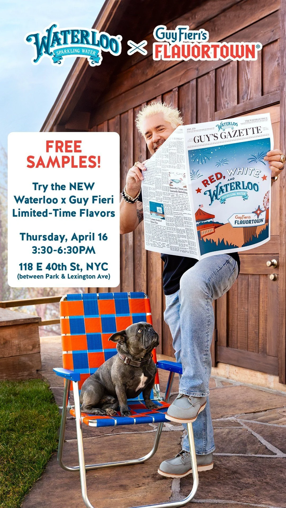 WATERLOO SPARKLING WATER X GUY FIERI'S FLAVOR CAN CRUISER, NYC