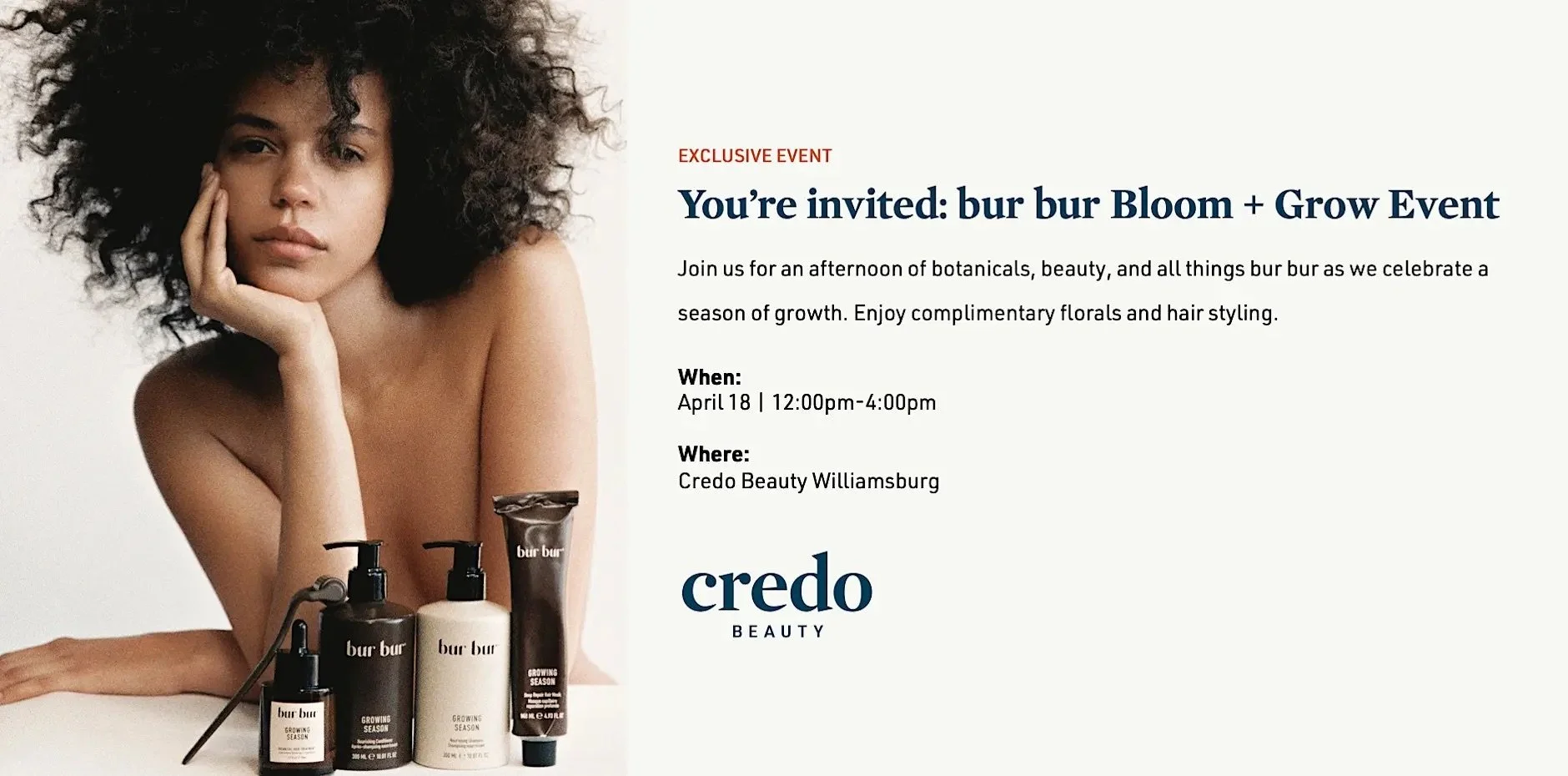 BUR BUR BLOOM AND GROW EVENT: CREDO WILLIAMSBURG, NYC