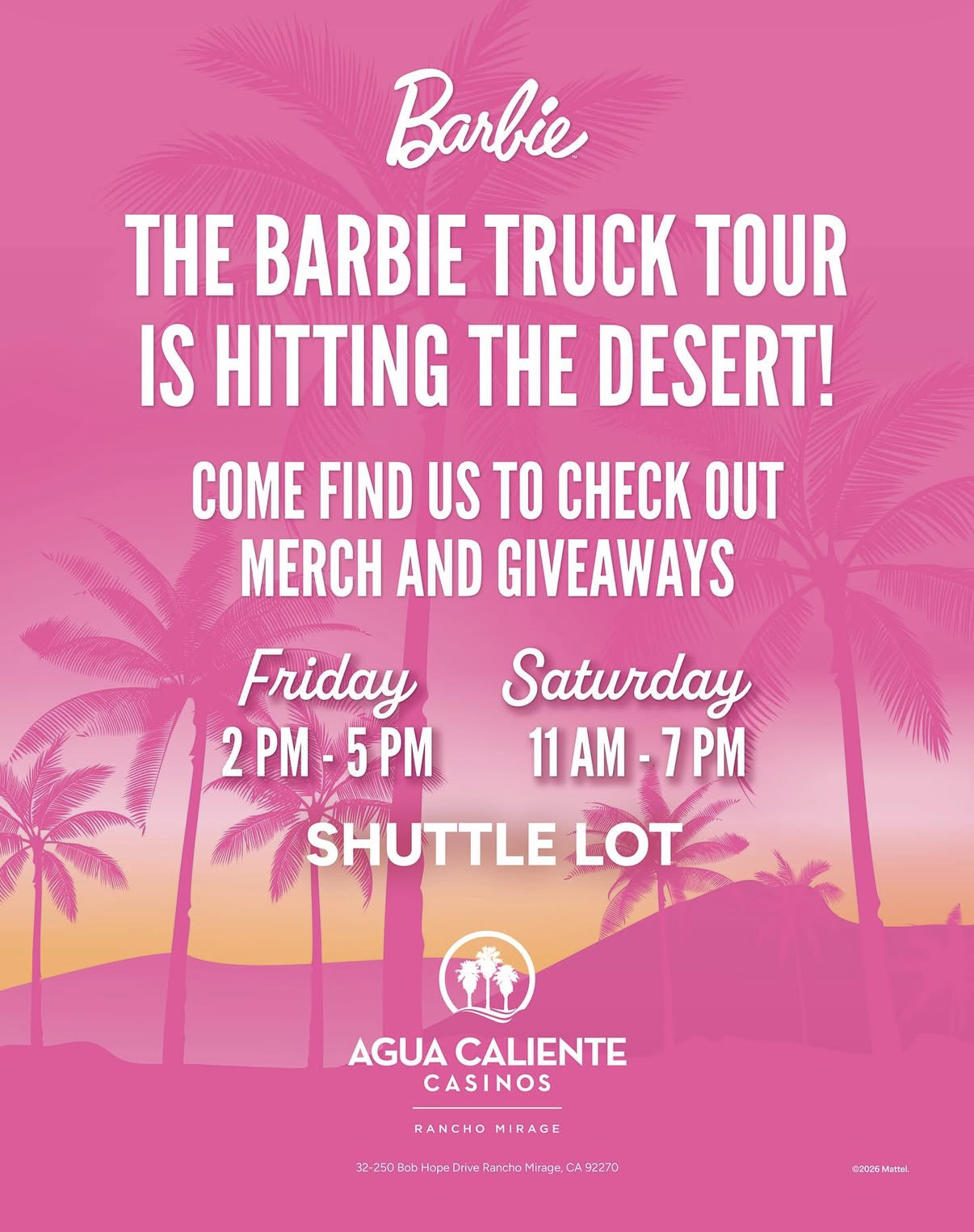 BARBIE TRUCK TOUR, RANCHO MIRAGE