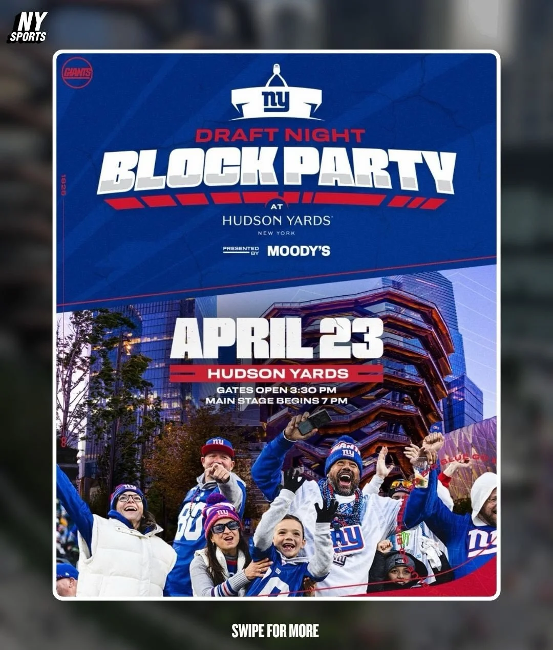 NY GIANTS DRAFT NIGHT BLOCK PARTY, NYC
