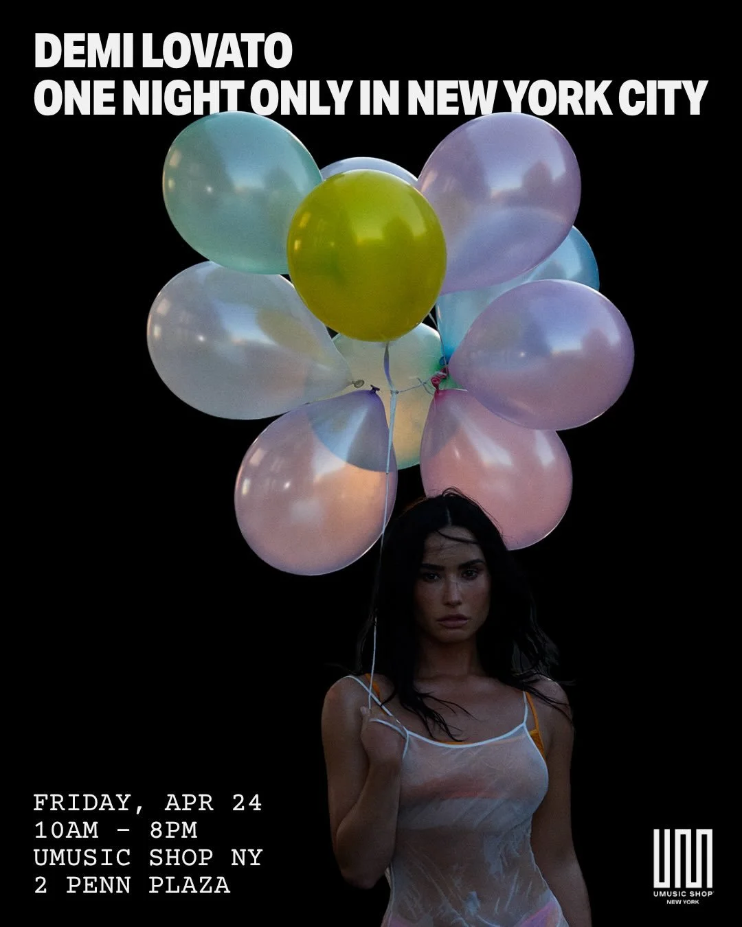 DEMI LOVATO ONE NIGHT ONLY IN NEW YORK CITY POP-UP, NYC