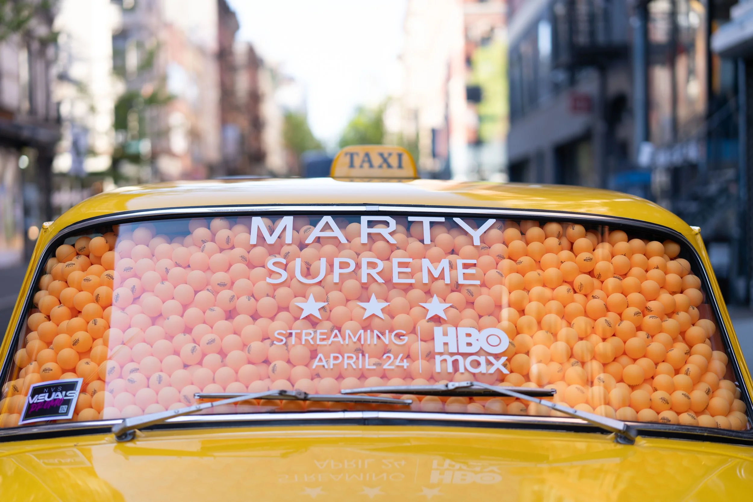 MARTY SUPREME TAXY STUNT AND JACKET GIVEAWAY, NYC