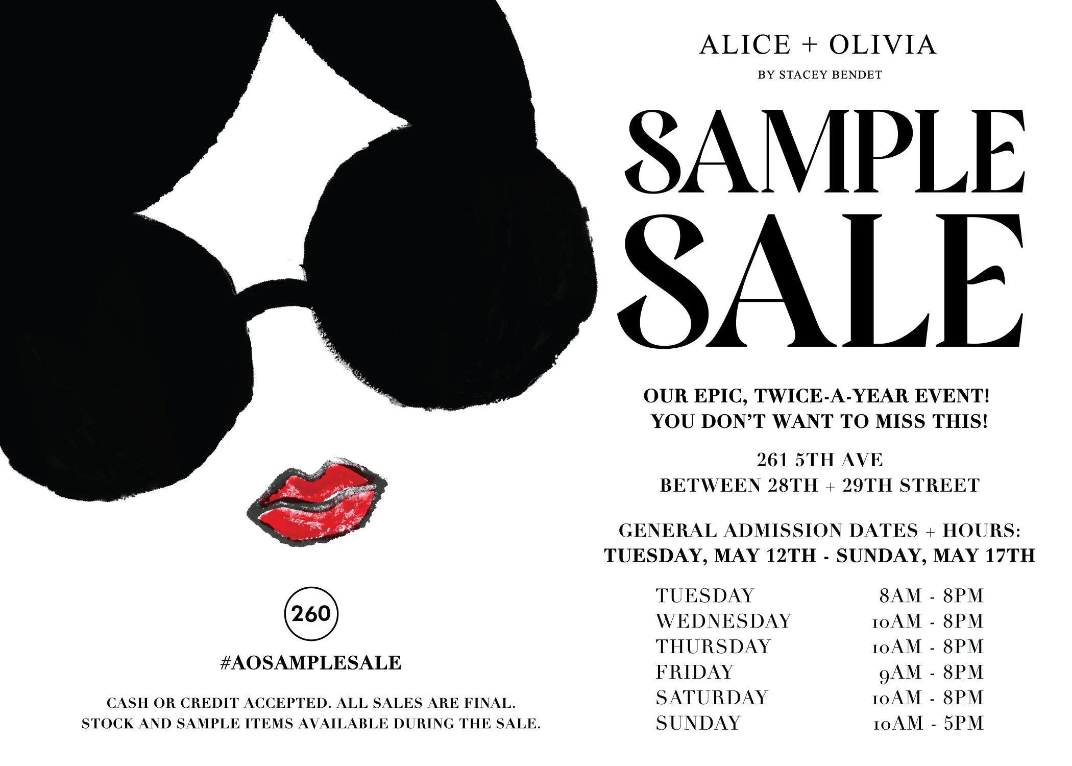 ALICE &amp; OLIVIA X 260 SAMPLE SALE, NYC