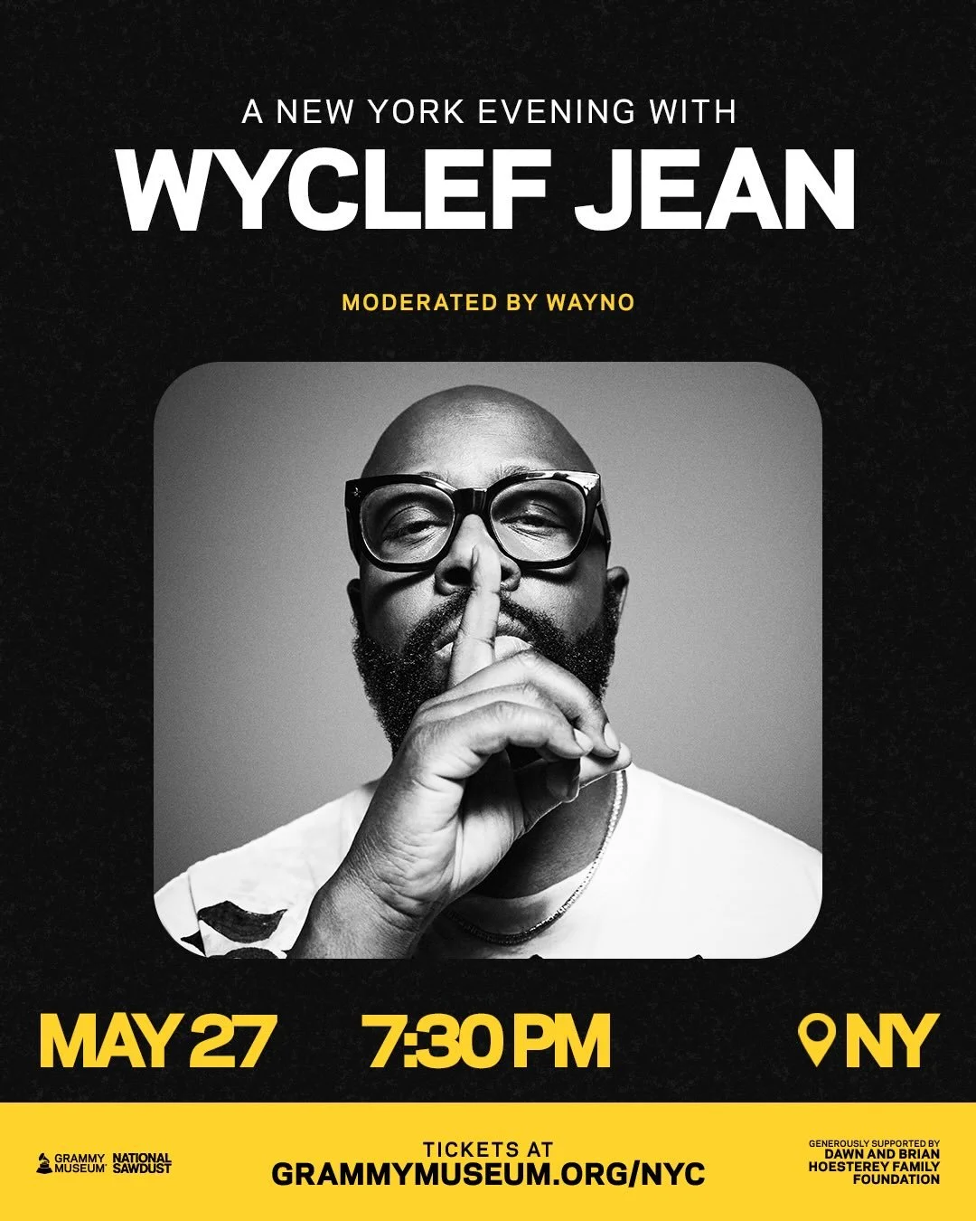 GRAMMY MUSEUM: A NEW YORK EVENING WITH WYCLEF JEAN, NYC