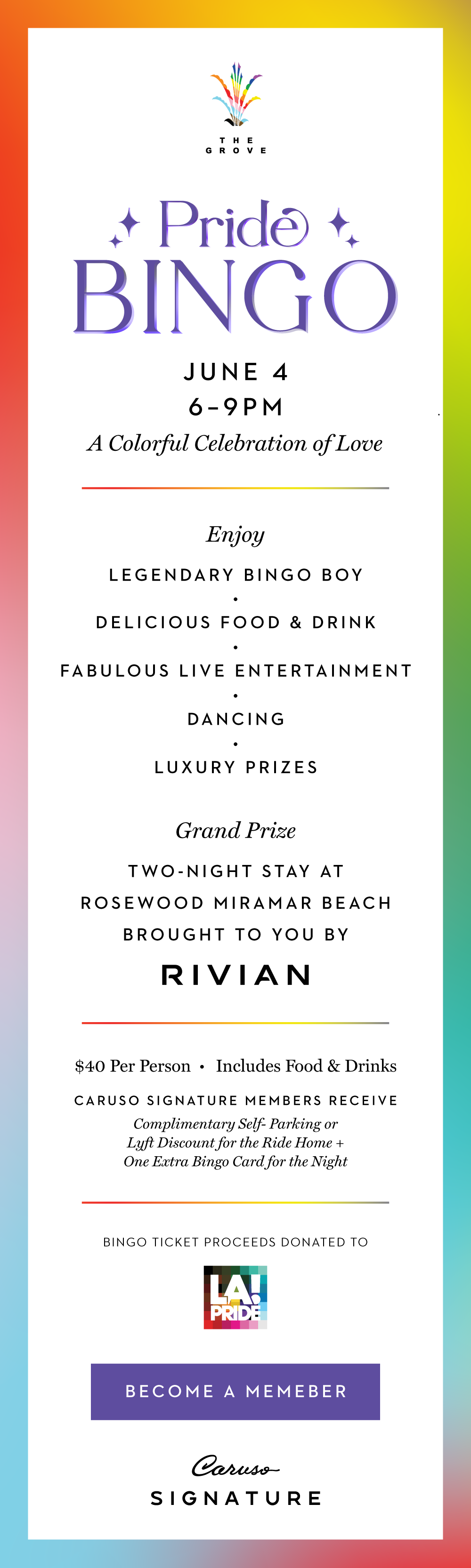 THE GROVE HOSTS PRIDE BINGO, LA