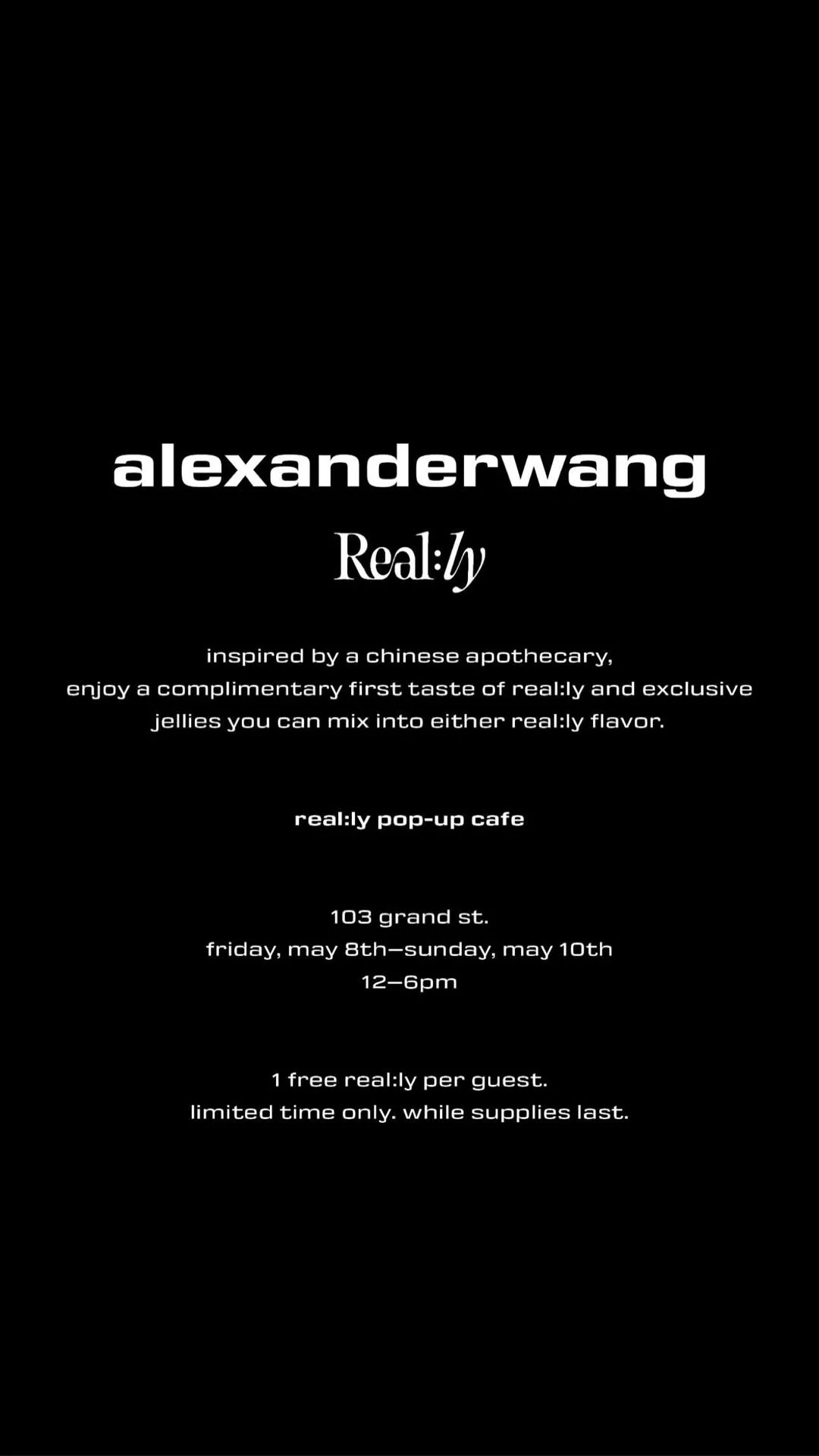 ALEXANDER WANG REAL:LY POP-UP CAFE, NYC