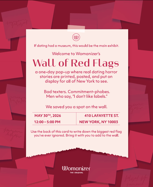 WOMANIZER WALL OF RED FLAGS, NYC