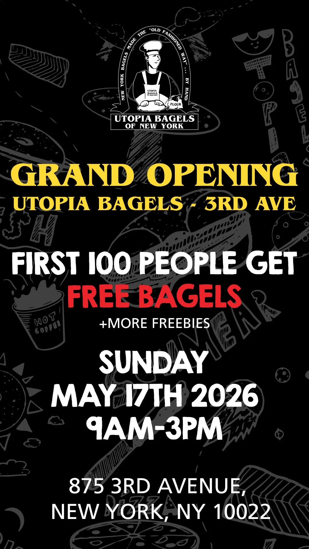 UTOPIA BAGELS 3RD AVE GRAND OPENING, NYC