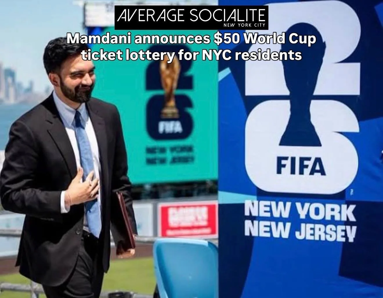 🏟️⚽️ Mayor Mamdani just announced that a new tranche of 2026 World Cup tickets will be made available to residents of the five boroughs at $50 per ticket. The tickets, which will be distributed via random draw, will be for every game at New Jersey&r