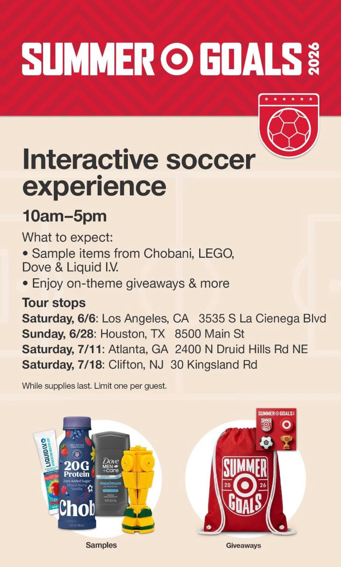 SUMMER SOCCER GOALS AT TARGET, CLIFTON NJ