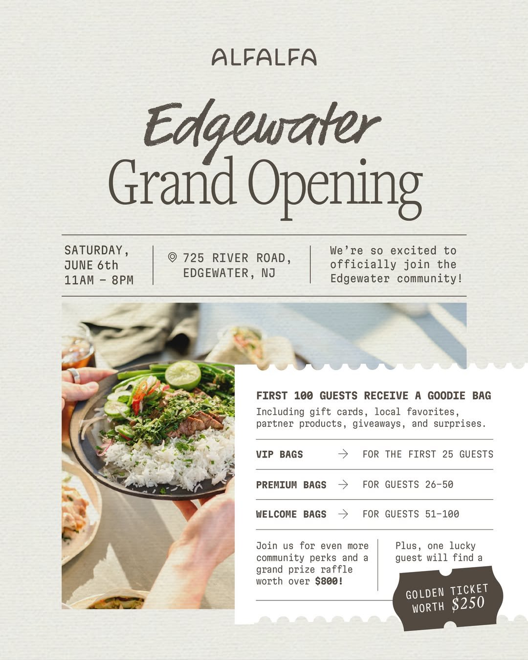 ALFALFA EDGEWATER GRAND OPENING, EDGEWATER NJ