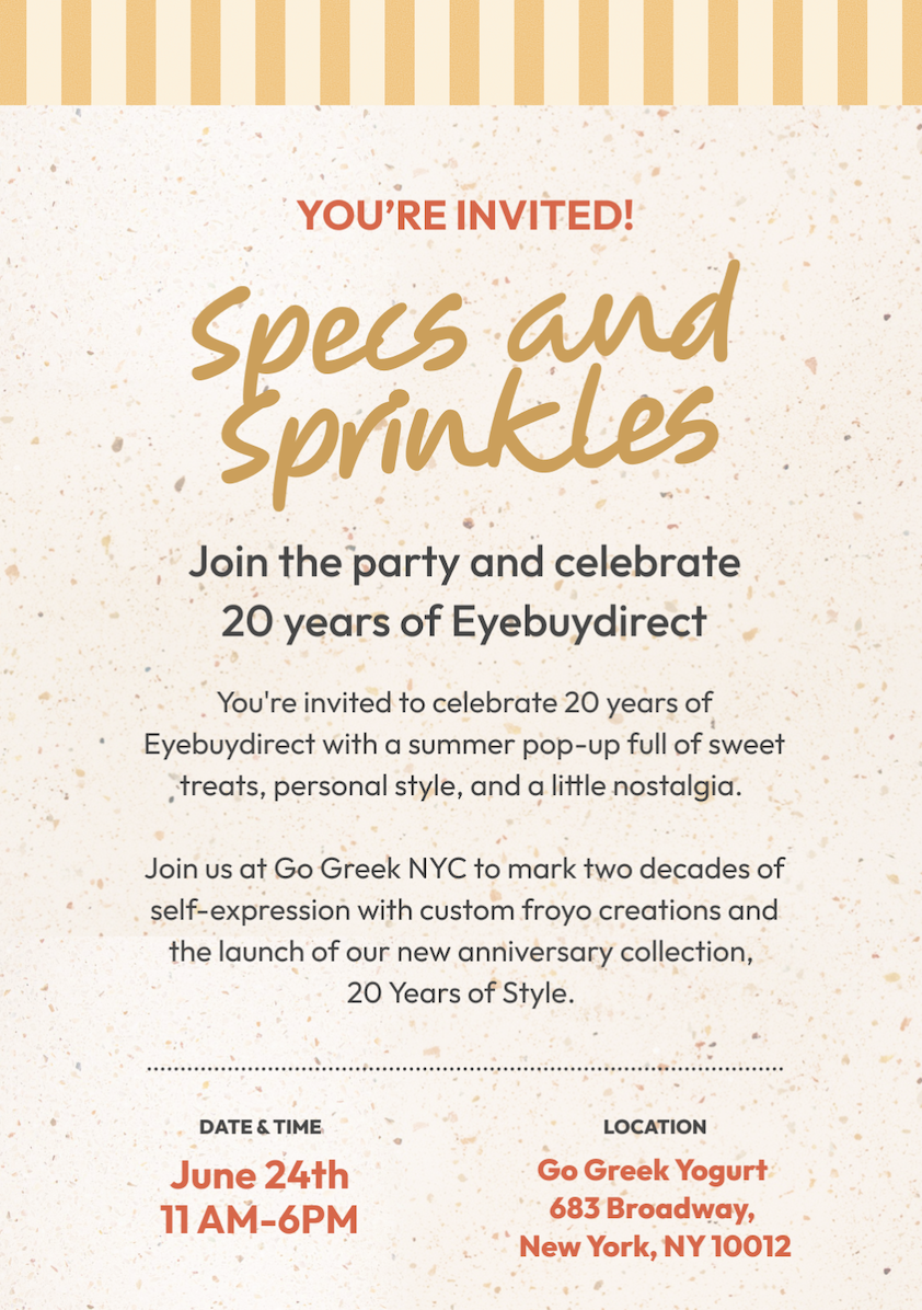 EYEBUYDIRECT SPECS &amp; SPRINKLES POP-UP, NYC