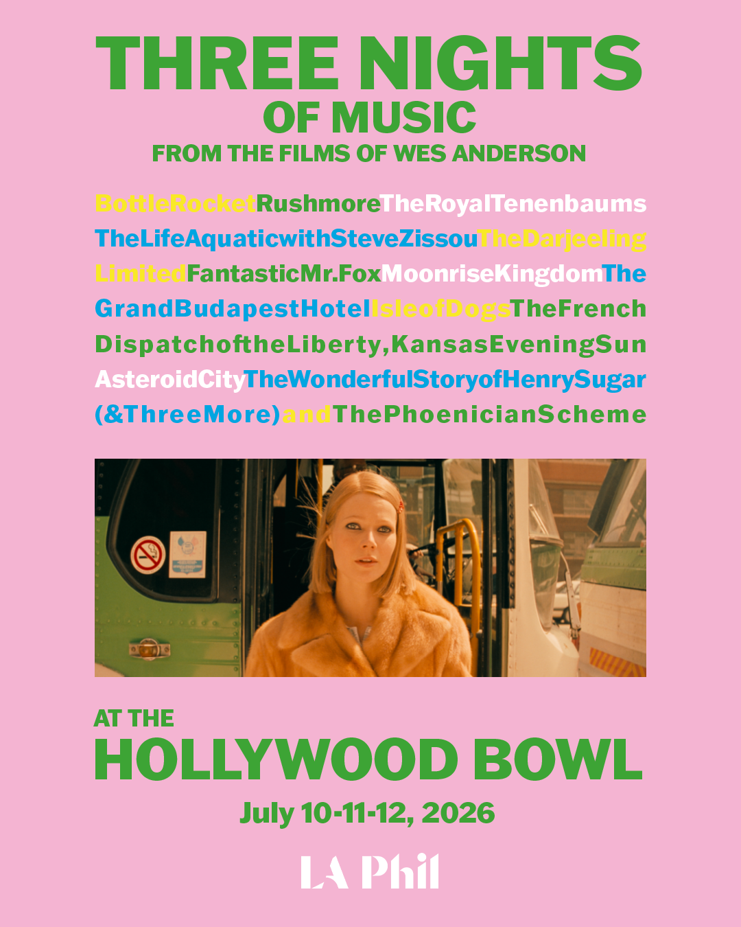 THREE NIGHTS OF MUSIC FROM THE FILMS OF WES ANDERSON, LA