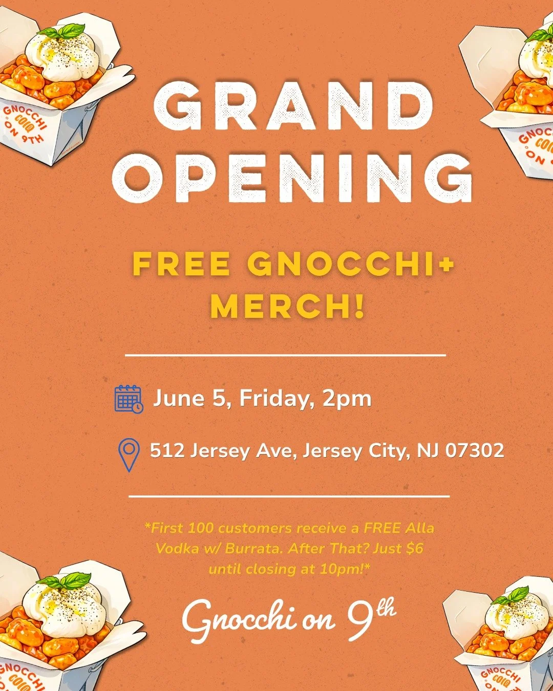 GNOCCHI ON NINTH GRAND OPENING, JERSEY CITY NJ