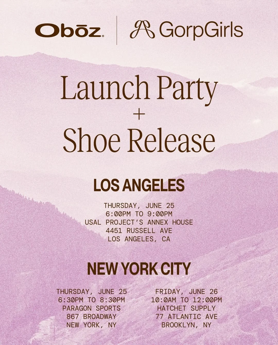 OBOZ X GORPGIRLS LAUNCH PARTY &amp; SHOE RELEASE, NYC
