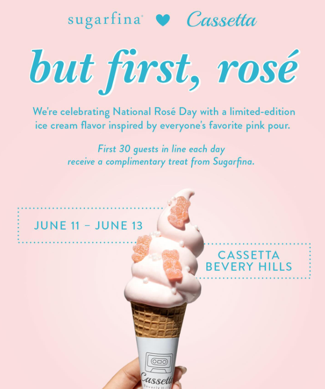 SUGARFINA X CASSETTA ROSE DAY COLLAB, LA