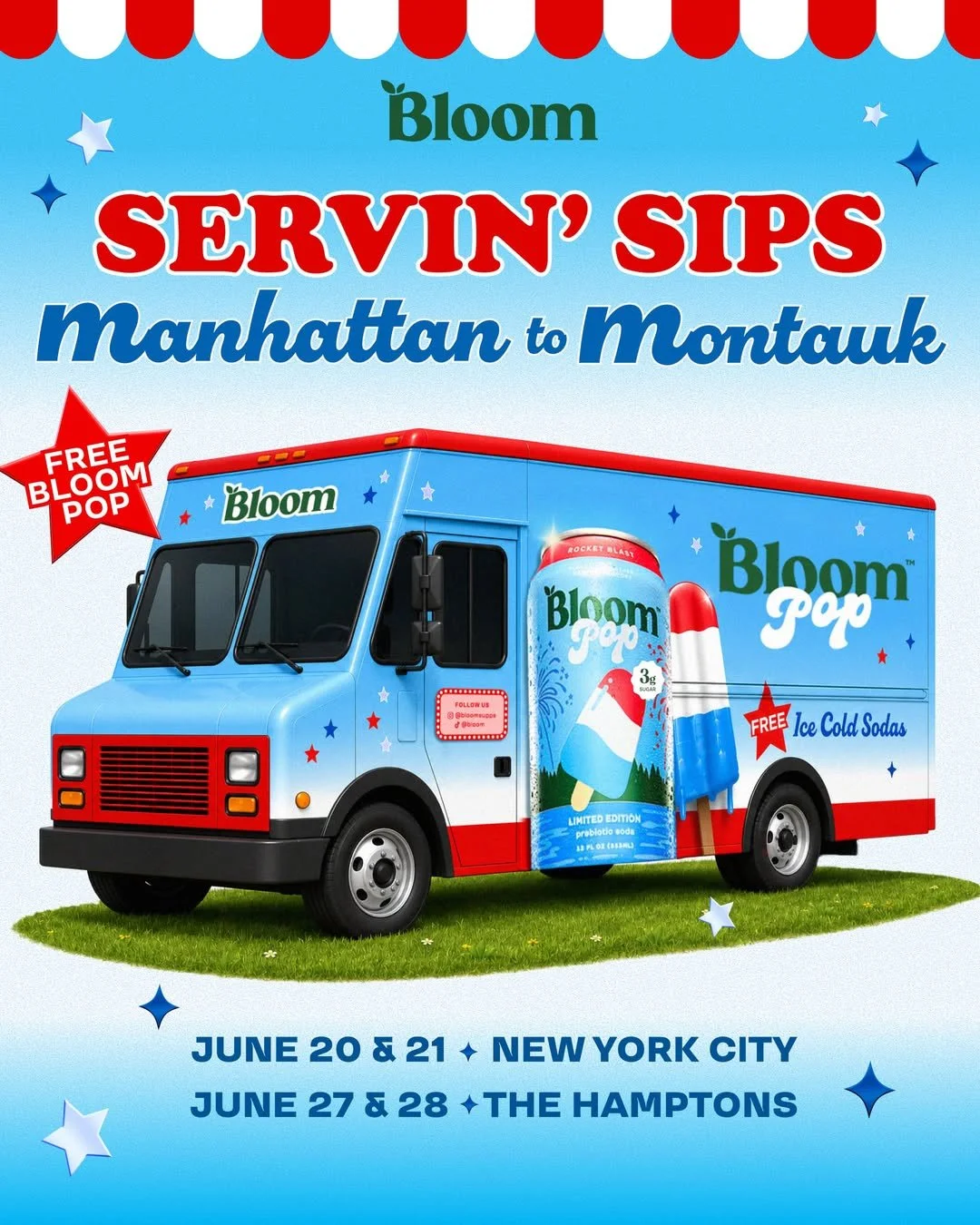BLOOM POP 'SERVIN SIPS MANHATTAN TO MONTAUK', NYC