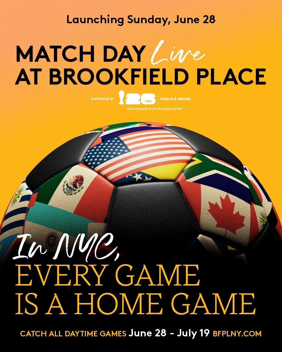 MATCH DAY LIVE AT BROOKFIELD PLACE, NYC