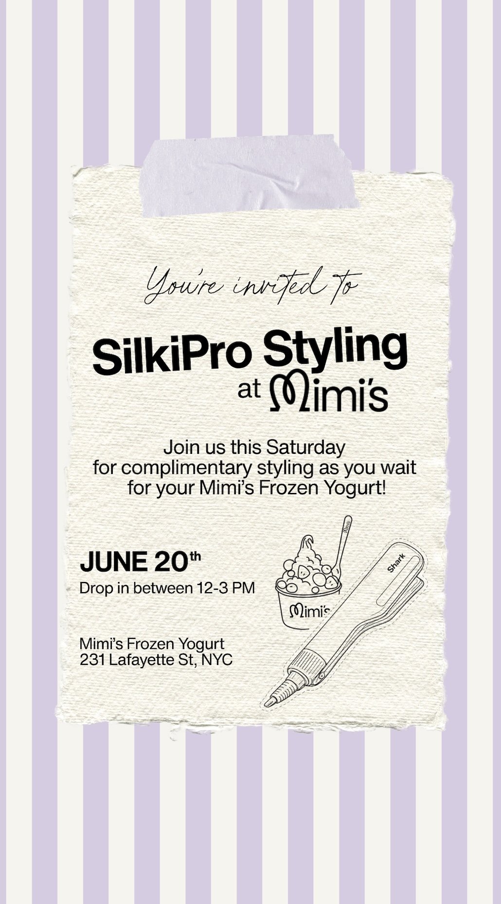 SHARK BEAUTY STYLING AT MIMI'S FROZEN YOGURT, NYC