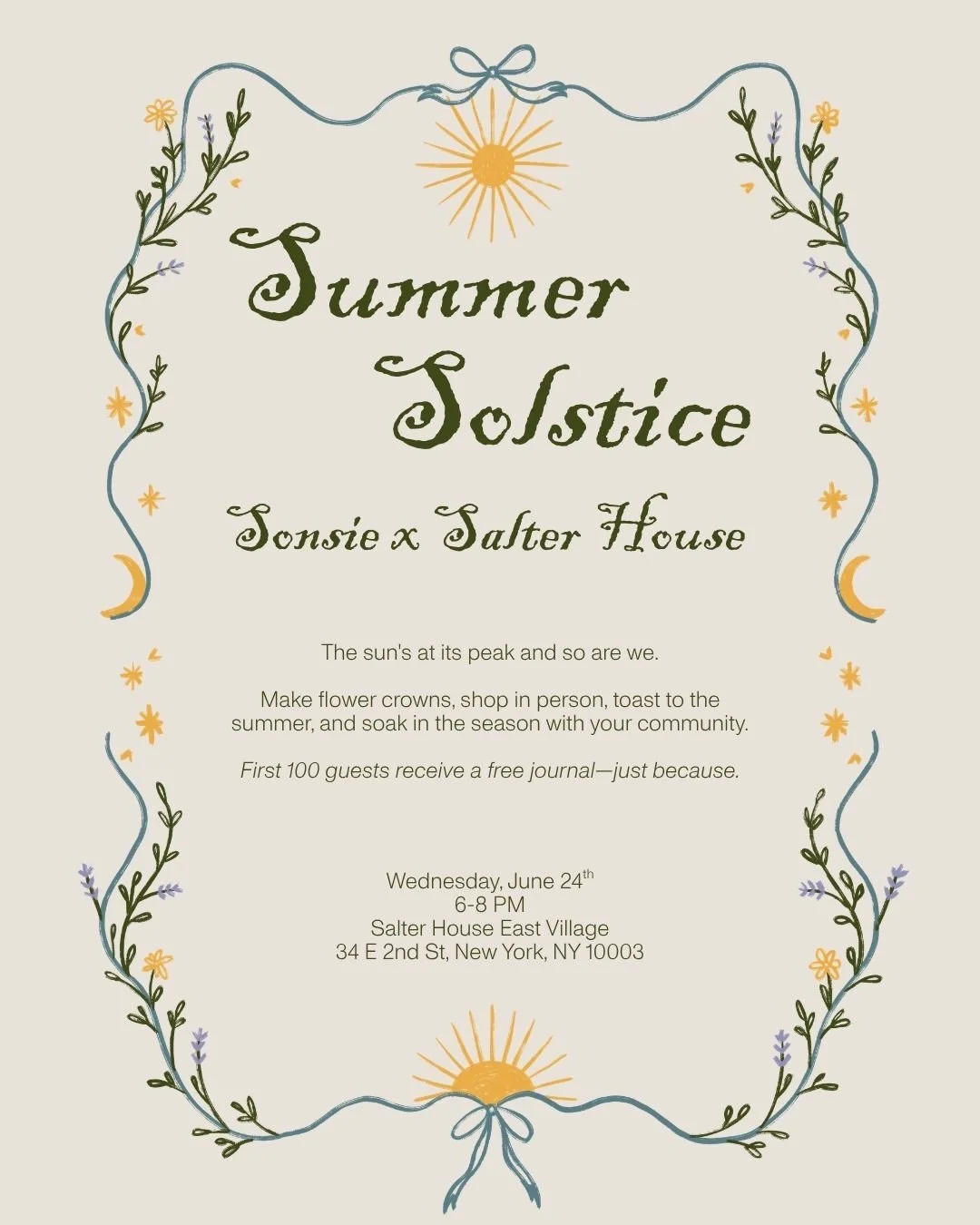 SONSIE SUMMER SOLSTICE CELEBRATION, NYC