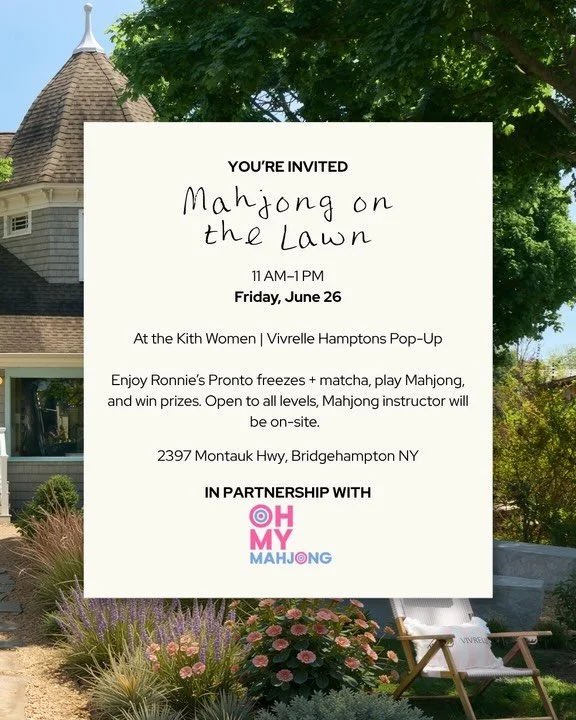 MAHJONG ON THE LAWN WITH VIVRELLE, HAMPTONS